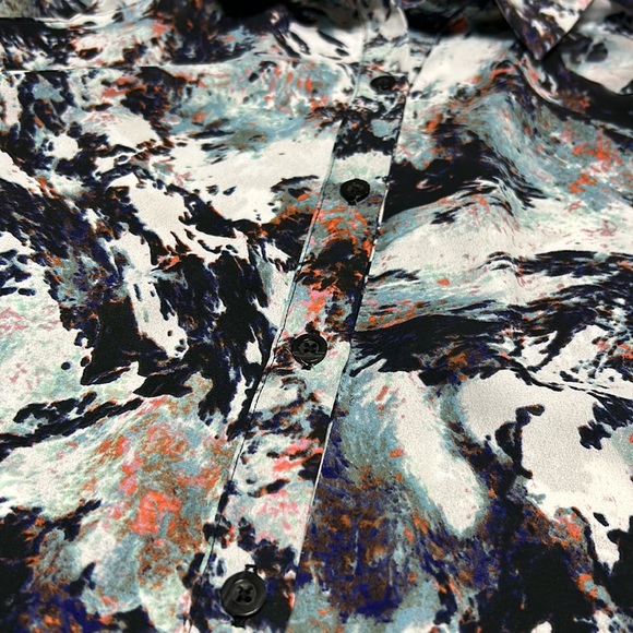 Simply Vera Vera wang sleeveless blouse blue and orange color way size XS - Picture 2 of 3